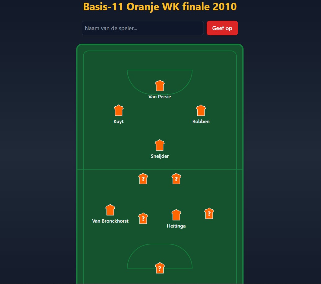 Starting 11 Quiz gameplay